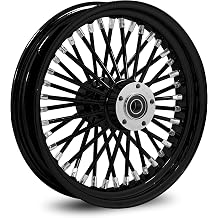 16X5.5 Fat 40 Stainless Spoke/Nipple For Harley Softail 2000-2007 3/4" Rear Wheel 3-1 Black Rim/Hub/Spoke - Wheel Only