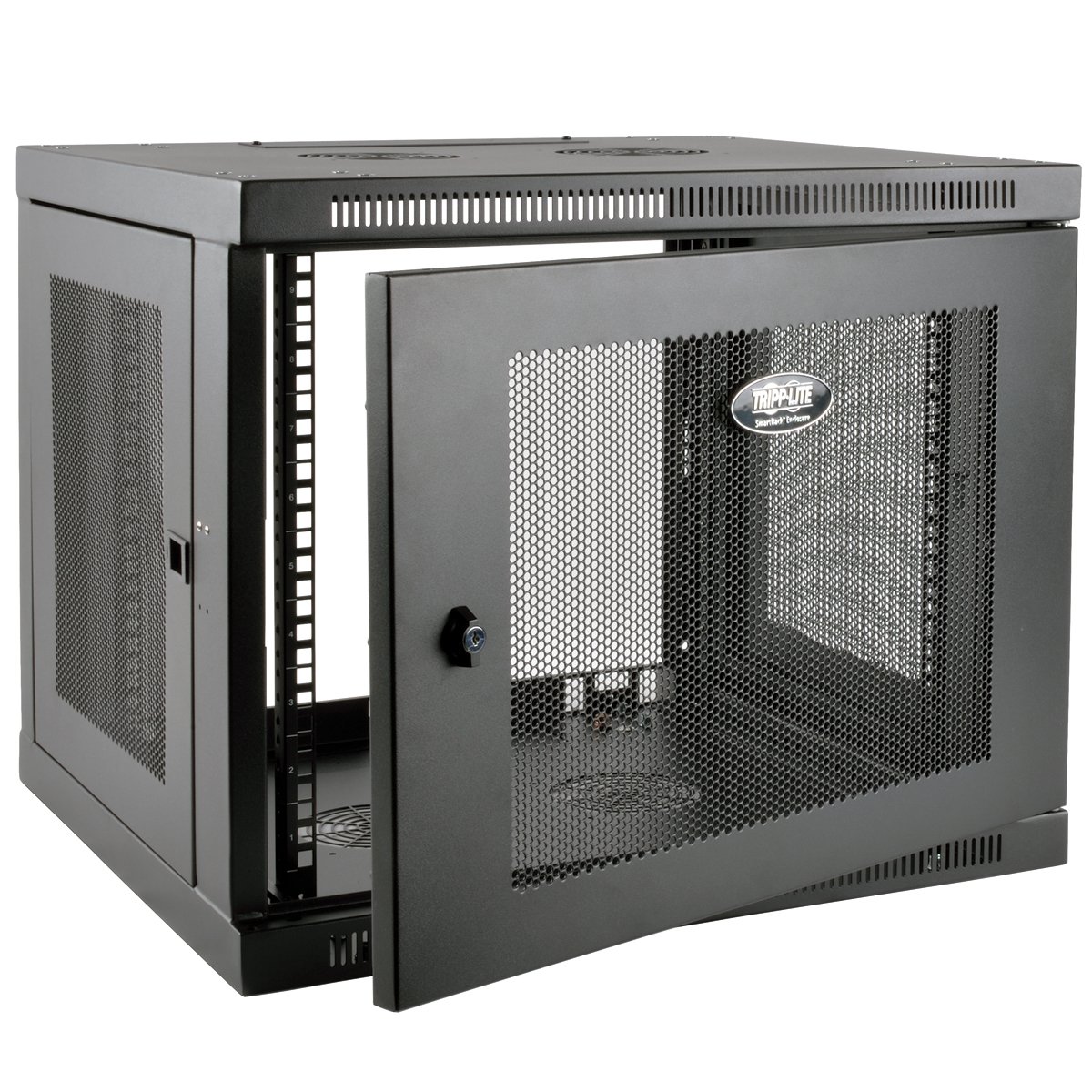 Eaton Tripp Lite SmartRack 9U de Perfil Bajo, Profundidad de Conmutador-Plus, Gabinete de Rack Mini Montado en la Pared (Negro) (SRW9UDP)