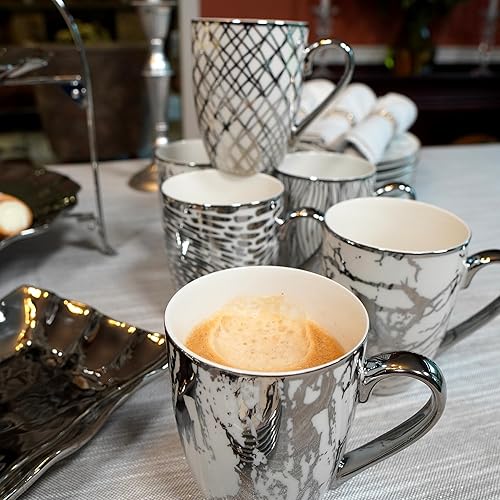 Miniatura 8 de Certified International Matrix - Tazas cónicas chapadas en plata de 16 onzas, juego de 6 diseños surtidos