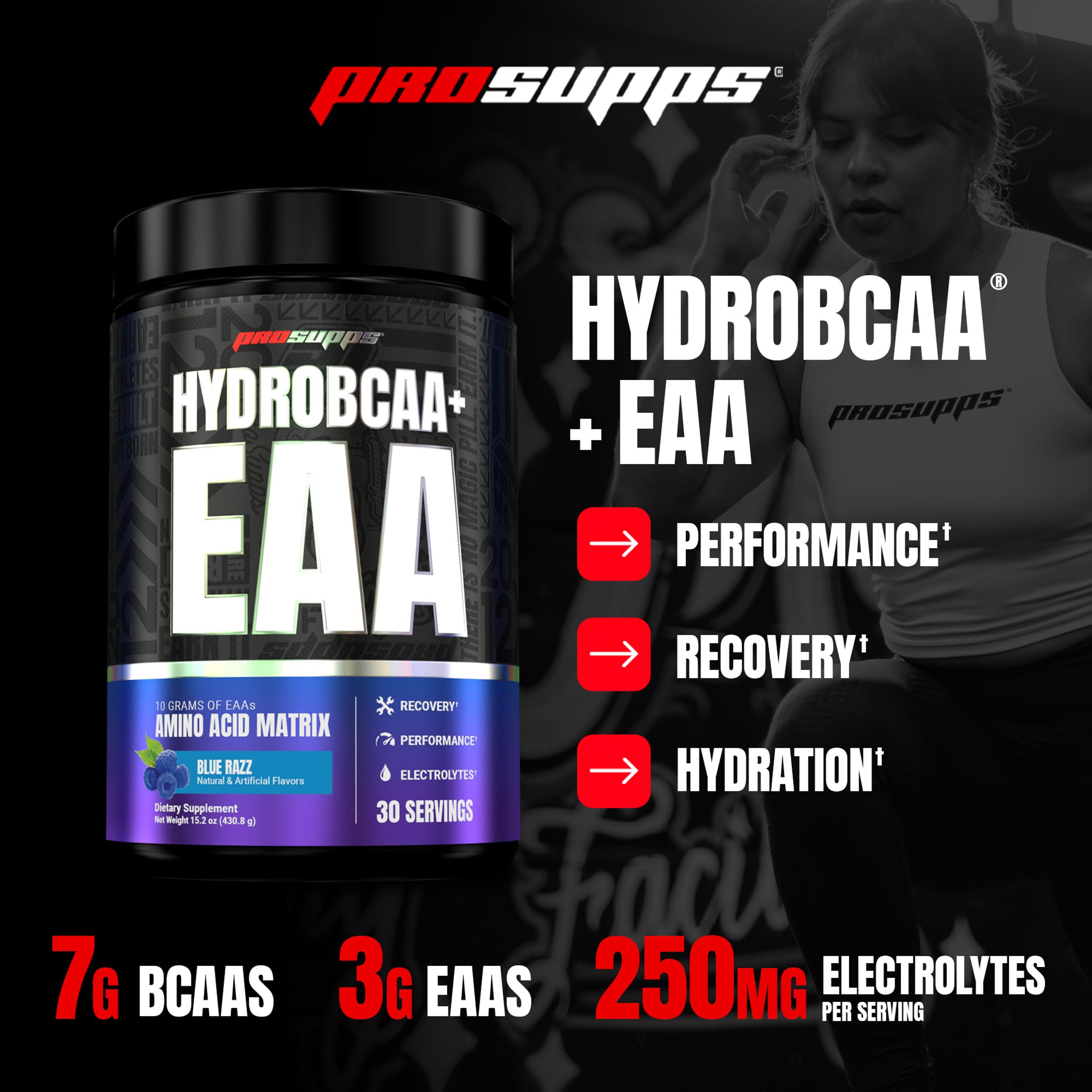 ProSupps HydroBCAA + Essentials (30 serv) Framboise bleue