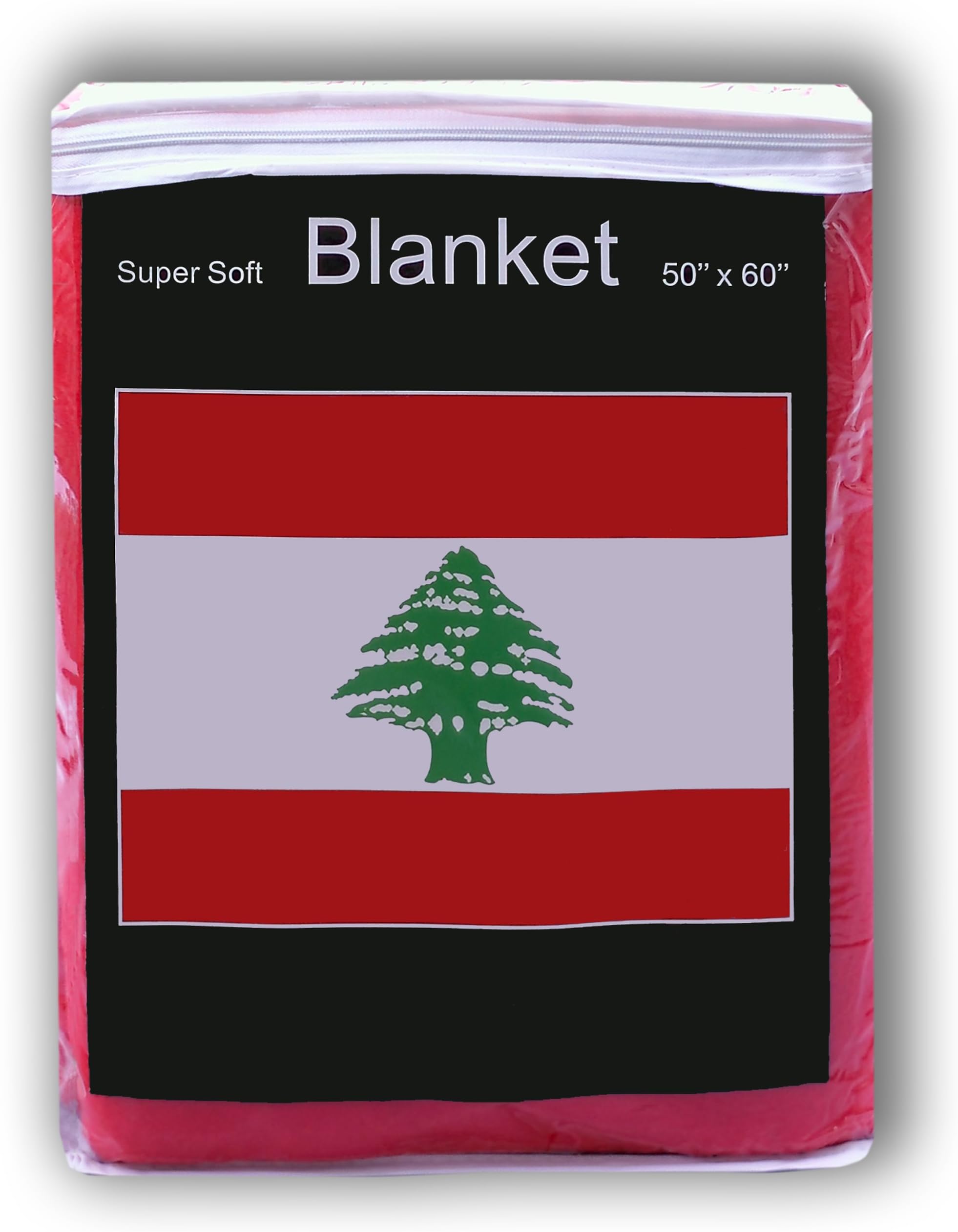 Lebanese Flag Fleece Blanket 5 ft x 4.2 ft. Lebanon Throw Cover ุนูู
ูุจูุงู