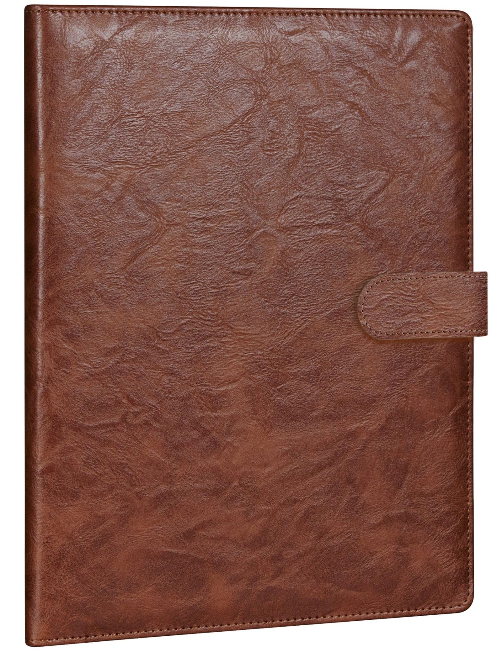 Mymazn Padfolio Portfolio Folder, Faux Leather Interview Resume Folder with Document Organizer & Business Card Holder, Letter-Sized Notepad Legal Pad