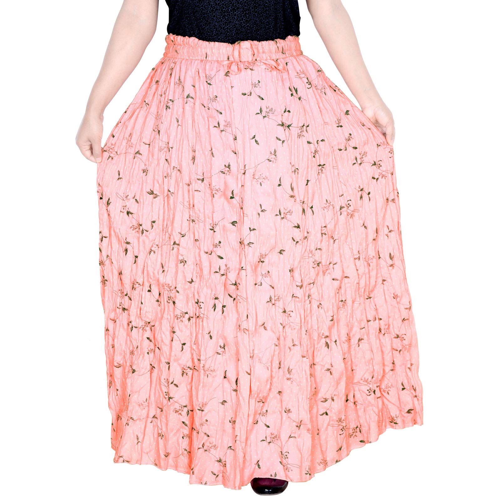 Pure Rayon Women Calf Length Solid Skirt Bottom Wear | Ethnic Short Length Full Flare Skirt for Girls-image-31