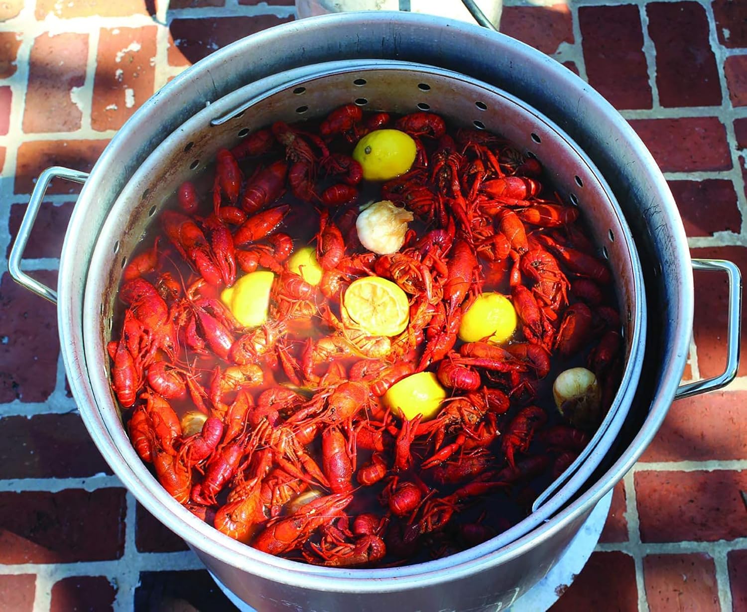 King Kooker 80 Qt. Aluminum Boiling/Steaming Pot with Lid and Punched Aluminum Basket