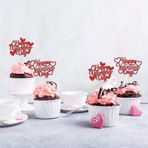 Vista 74 de 36 piezas de decoración de cupcakes para el día de San Valentín, dulce amor, San Valentín, para el día de San Valentín, fiesta de cumpleaños