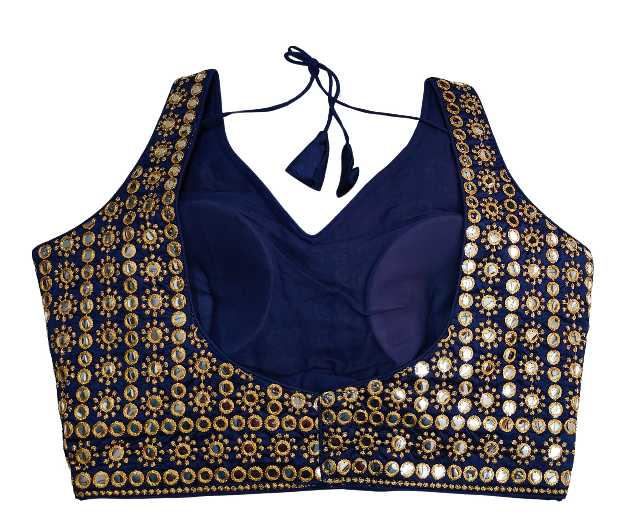 Pujia Mills Women's Milan Silk Solid Sleeveless Regular Blouse (B101 Navy Blue 36