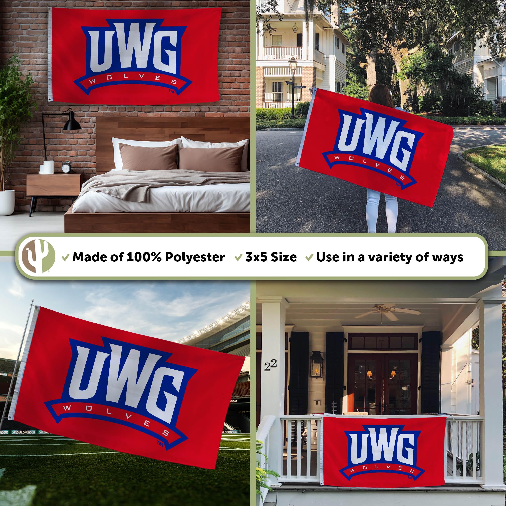 Amazon.com : Desert Cactus University of West Georgia UWG Flag - 3 