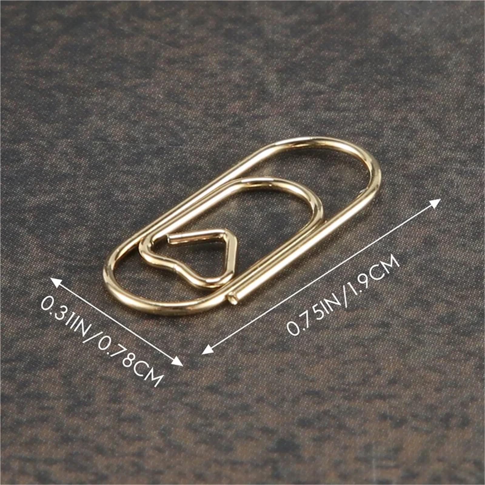 Lot de 150 trombones en métal en forme de cœur pour bureau et fournitures scolaires pour bureau, école, maison