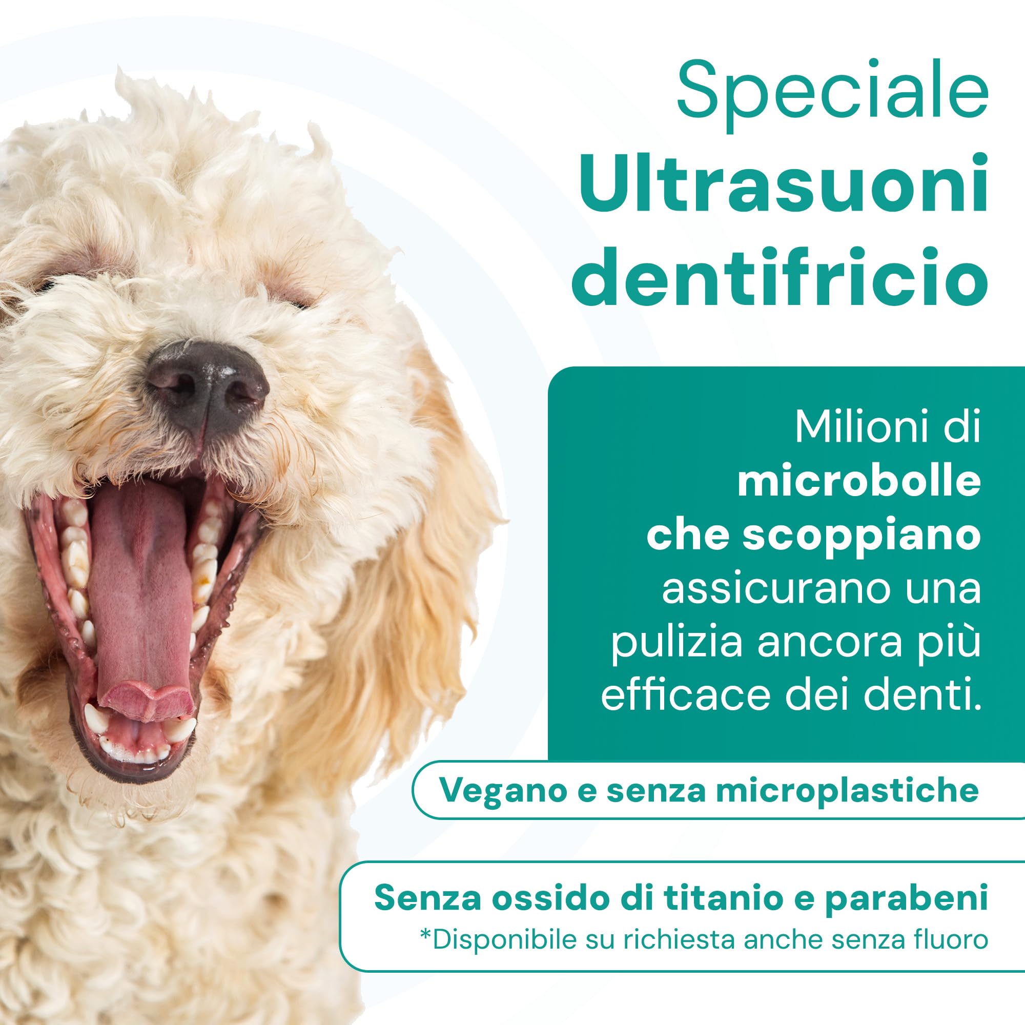 emmi-pet 2.0 Kit Base di Igiene Dentale per Cani e Gatti | Spazzolino a Ultrasuoni Silenzioso | Rimuove Placca, Biofilm e Tartaro | Riduce Gengiviti e Alito Cattivo | Con Accessori Completi