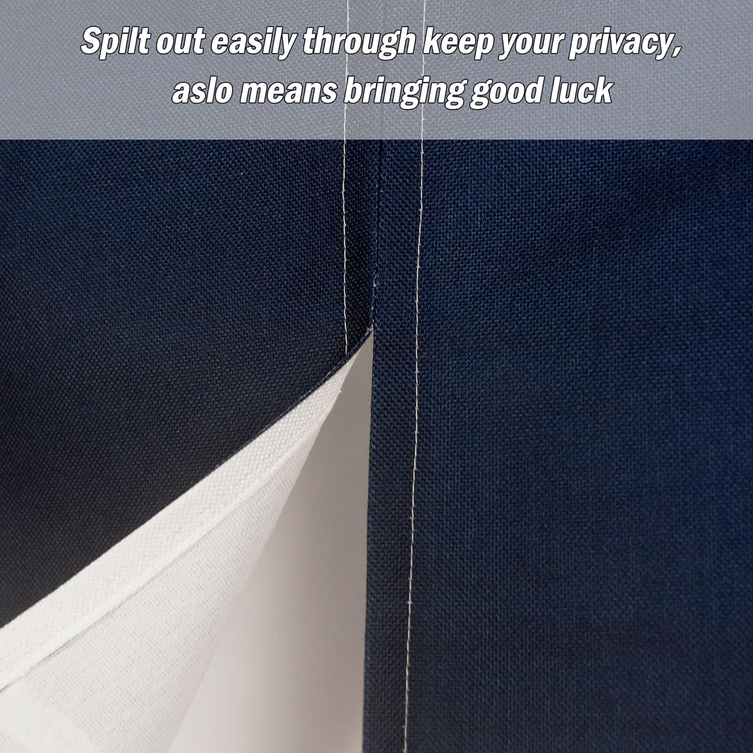 LIGICKY Noren Doorway Curtain Japanese Style Two Fish Printed Cotton Linen Window Treatment Door Tapestry for Home Decoration 33.5" Width x 59" Long, Navy Blue