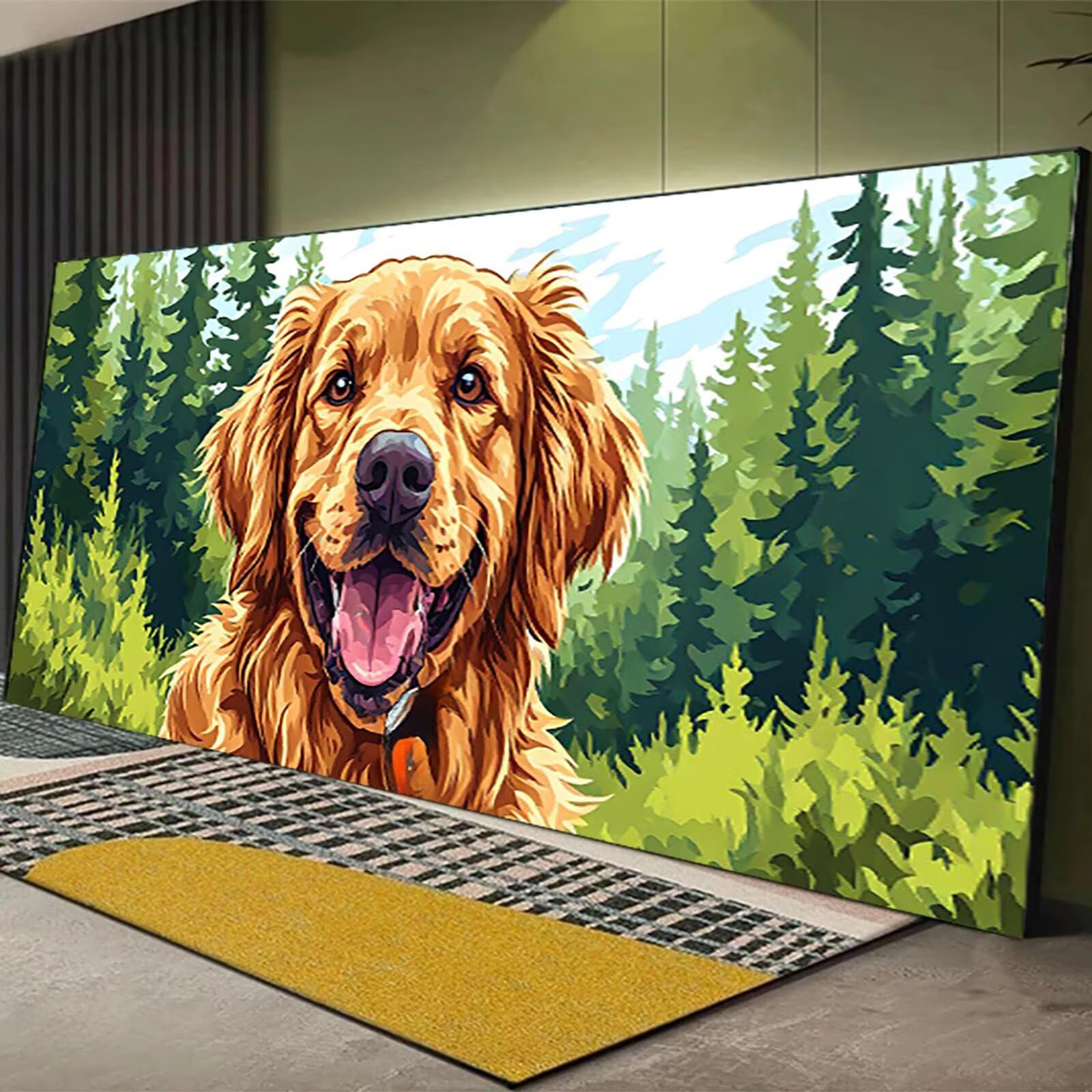 Malen nach Zahlen Kinder Tier, Geschenke für Mädchen Junge, Bastelset Kinder, Malen nach Zahlen Hund | Malen nach Zahlen Ohne Rahmen, für Home Wand Dekor Geschenk (60x120cm) Bastelset Erwachsene 0-B