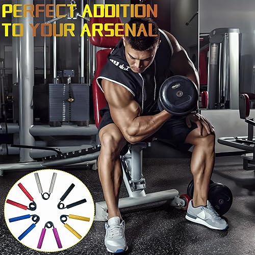 Miniatura 7 de Juego de entrenamiento de fuerza de agarre de metal, fortalecedor de antebrazo de muñeca antideslizante, fortalecedor de agarre de mano para mano,