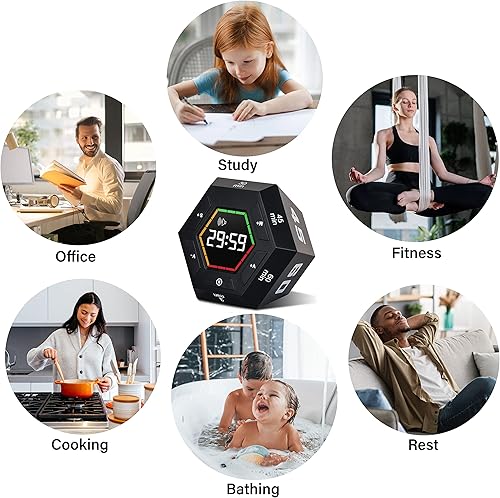 Miniatura 6 de Pomodoro - Temporizador de productividad, cubo de temporizador de productividad, 3, 5, 15, 30, 45, temporizador inteligente preestablecido de cuenta