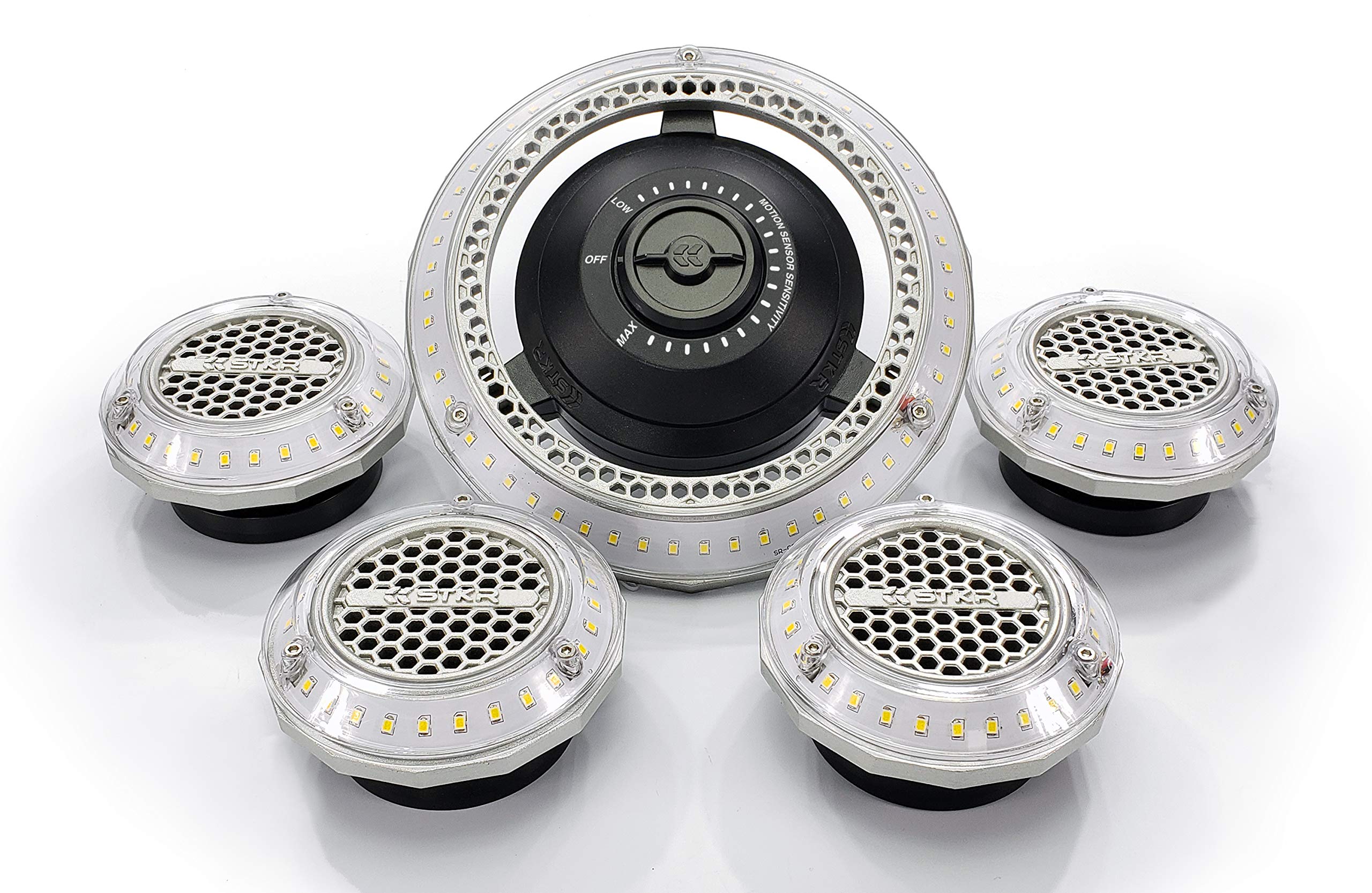 Striker Concepts 00194 MPI- Multi-Point Illumination-7500 Lumen Motion Activated Lighting System for Garage/attic/Basement/Home/Office, White/Aluminum