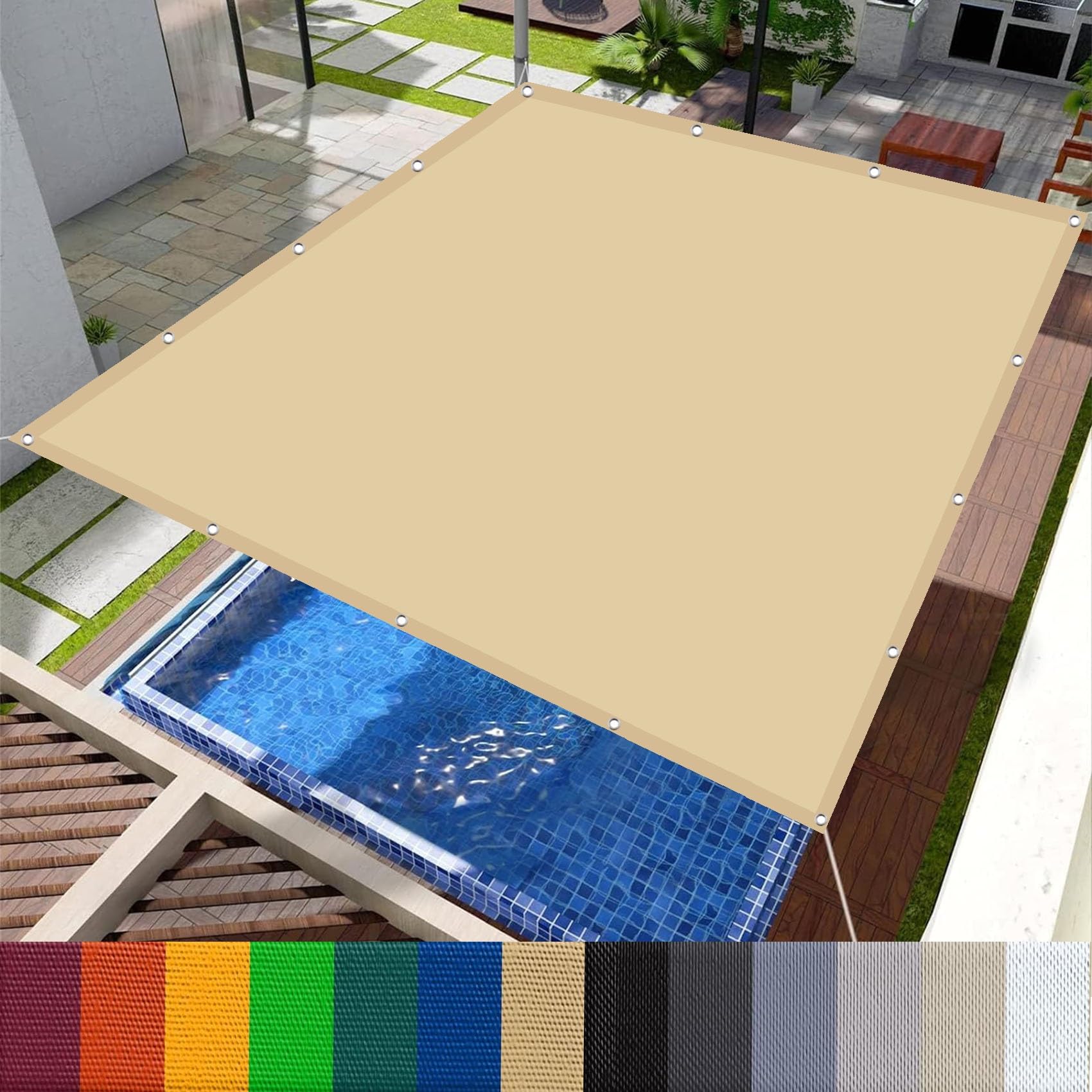 Voile d'ombrage imperméable contre la chaleur et la pluie de balcon