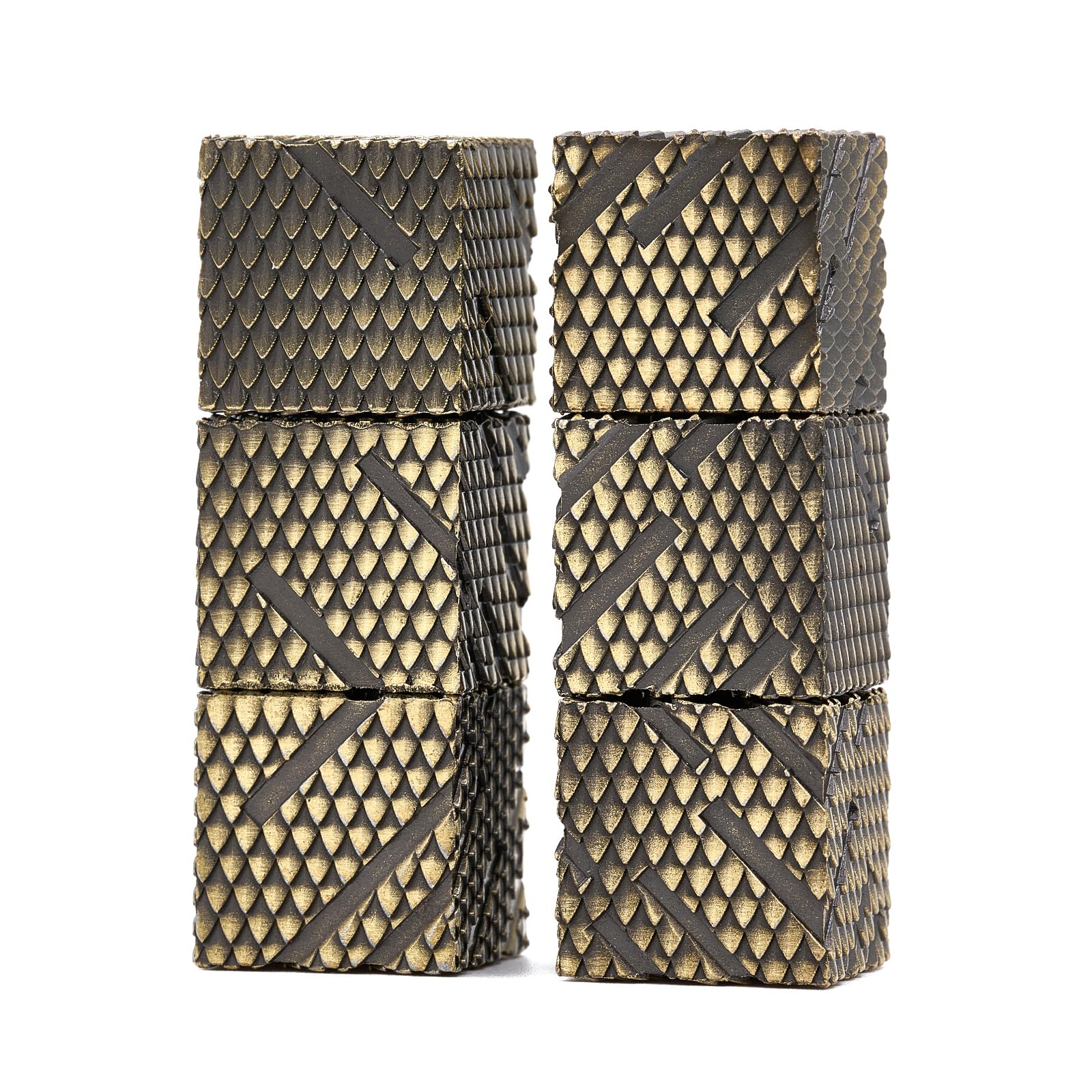 Set di dadi per D&D, 6 pezzi di dadi in lega di zinco dal design unico a squame di drago per Dungeons and Dragons, gioco da tavolo MTG DND Yahtzee (Ls-Bronze)