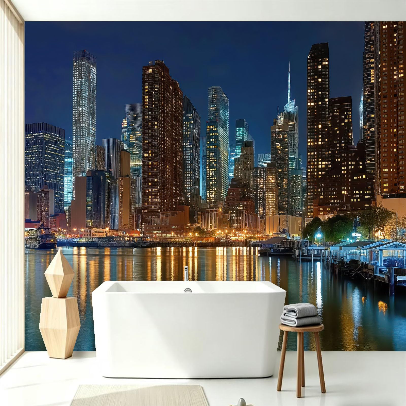 Urban fotografia, wzór 400 x 280 cm, XXL, tapeta fotograficzna, tapeta z włókniny, tatuaż ścienny, wzór Nowego Jorku, wieżowce, do salonu, sypialni, łazienki i kuchni