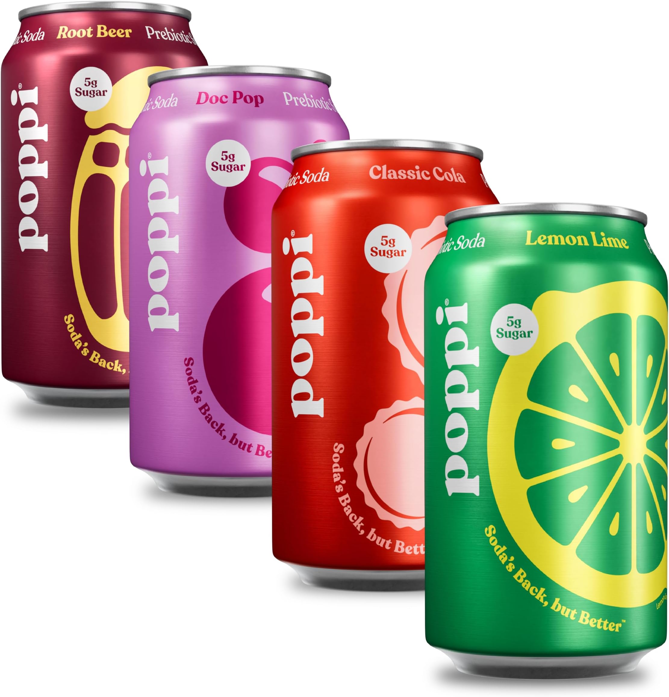 Poppi Sparkling Prebiotic Soda Beverage with Apple Cider Vinegar, Seltzer Water and Fruit Juice, The Classics Variety Pack, 12 Fl Oz, Pack of 12, Packaging May Vary