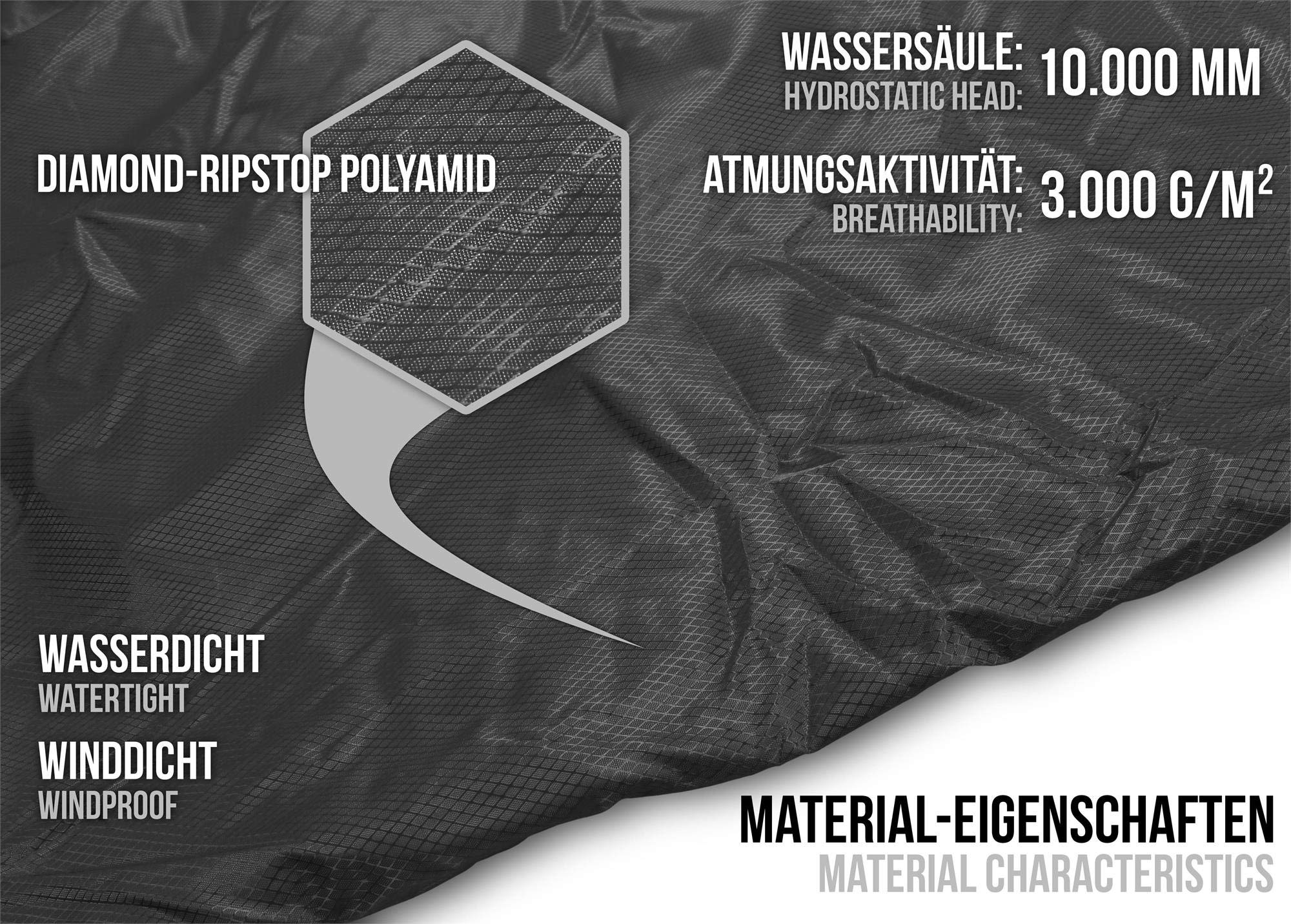 Schlafsacküberzug Biwaksack - 100% Wind- und wasserdicht, Atmungsaktivität: 3000 MVP (230 cm x 90 cm)