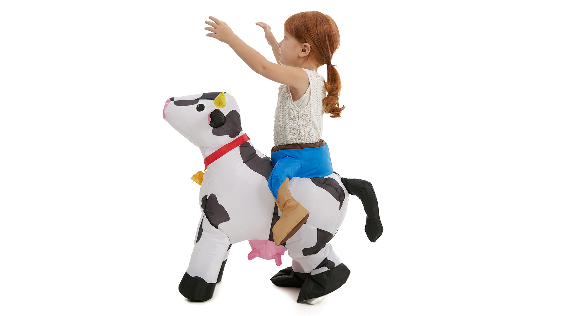 Disfraz inflable de vaca para niño pequeño miniatura 6