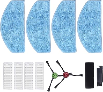 12Pcs Robot Vacuum Accessory Kit Compatible with Laresar Evol 3/Tikom G8000/G8000 Pro Includes Filters Side Brushes Mop Pads and More