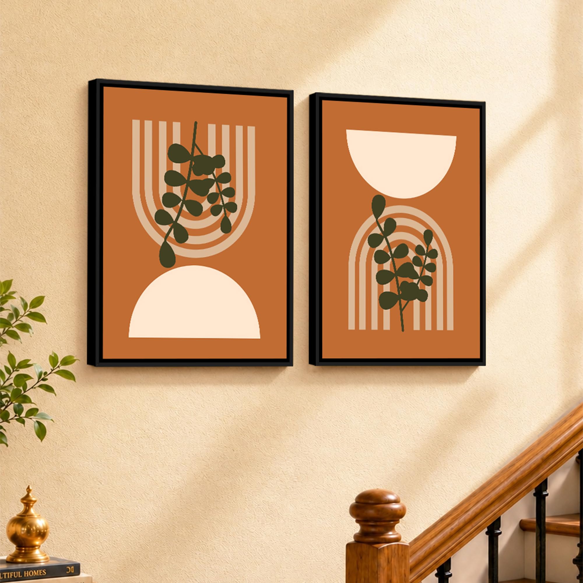 Boho Canvas Art Set - 2 Abstract Wall Paintings -26 Boho Canvas Art Set - 2 Abstract Wall Paintings -26