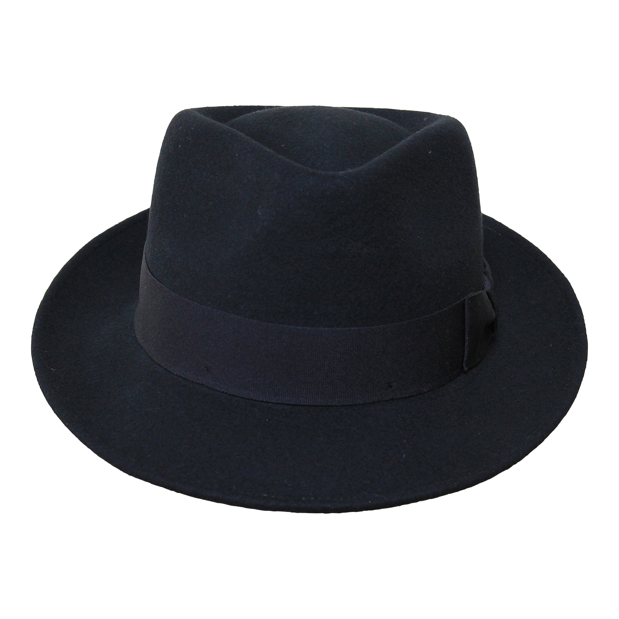 Borges & Scott B&S Premium Doyle- Cappello a Goccia Fedora-100% Feltro di Lana- Ripiegabile in Viaggio- Impermeabile