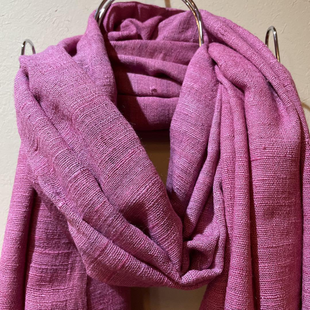 Amazon.co.jp: コチニール染め エリ蚕シルクストール 中紅 アヒンサー  