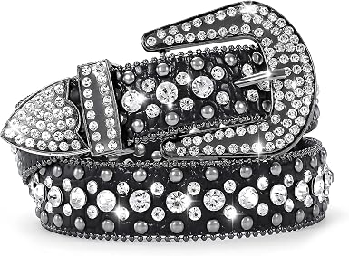 Women Rhinestone Belt for Jeans 