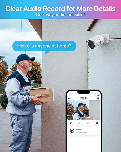 Miniatura 4 de ZOSI Sistema de cámara de seguridad para el hogar con audio, 5MP Lite 8 canales H.265+ CCTV DVR con disco duro de 1 TB, 8 cámaras de vigilancia para