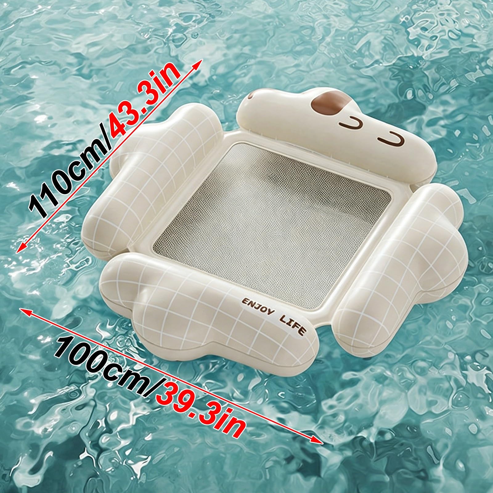 Matelas Gonflable Piscine, Bouée Piscine, Modèle À Quatre Coussins d'air, Structure en Filet, pour Rivières et Bord de Mer