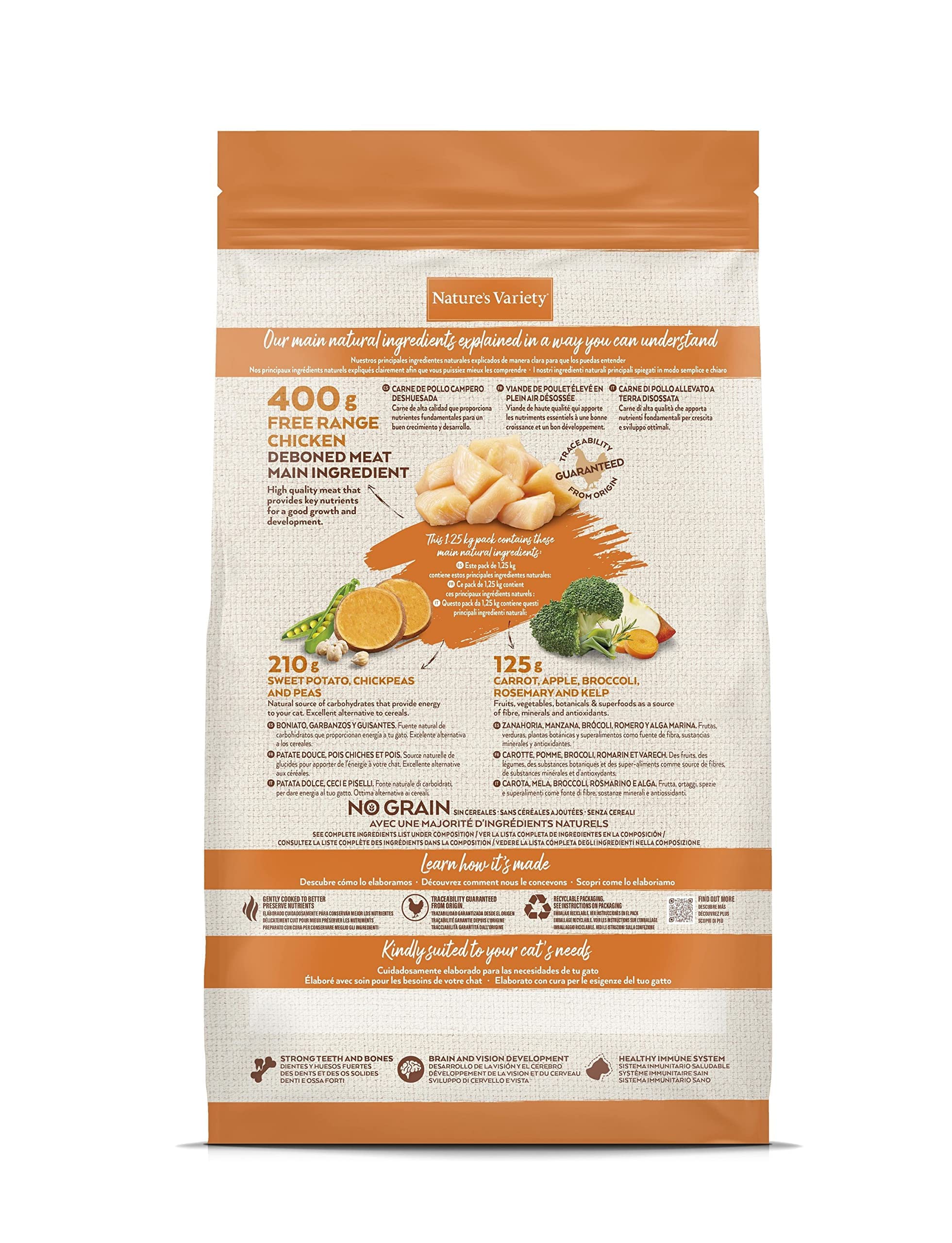 Nature's Variety Selected, Cibo per Gattini con Pollo Allevato a Terra Disossato 1.25 Kg (Confezione da 2)