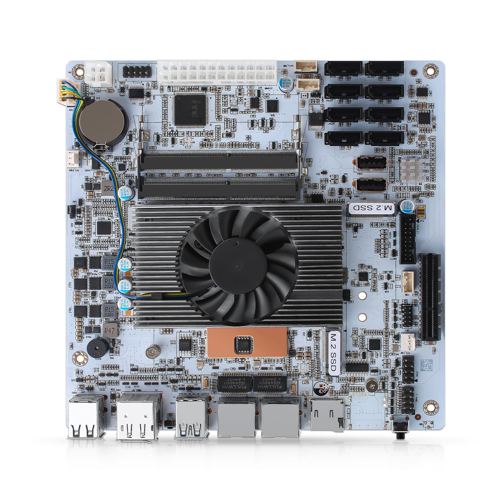 NAS Motherboard 8 Bay, Core i5 8265UES, 2 x i226-V 2.5GbE LAN, Mini ITX Mainboard, 8× SATA3.0, DDR4 PC motherboards, 2X M.2 NVMe(3.0 x2), TF, PCIE x4 (with I/O Shield)