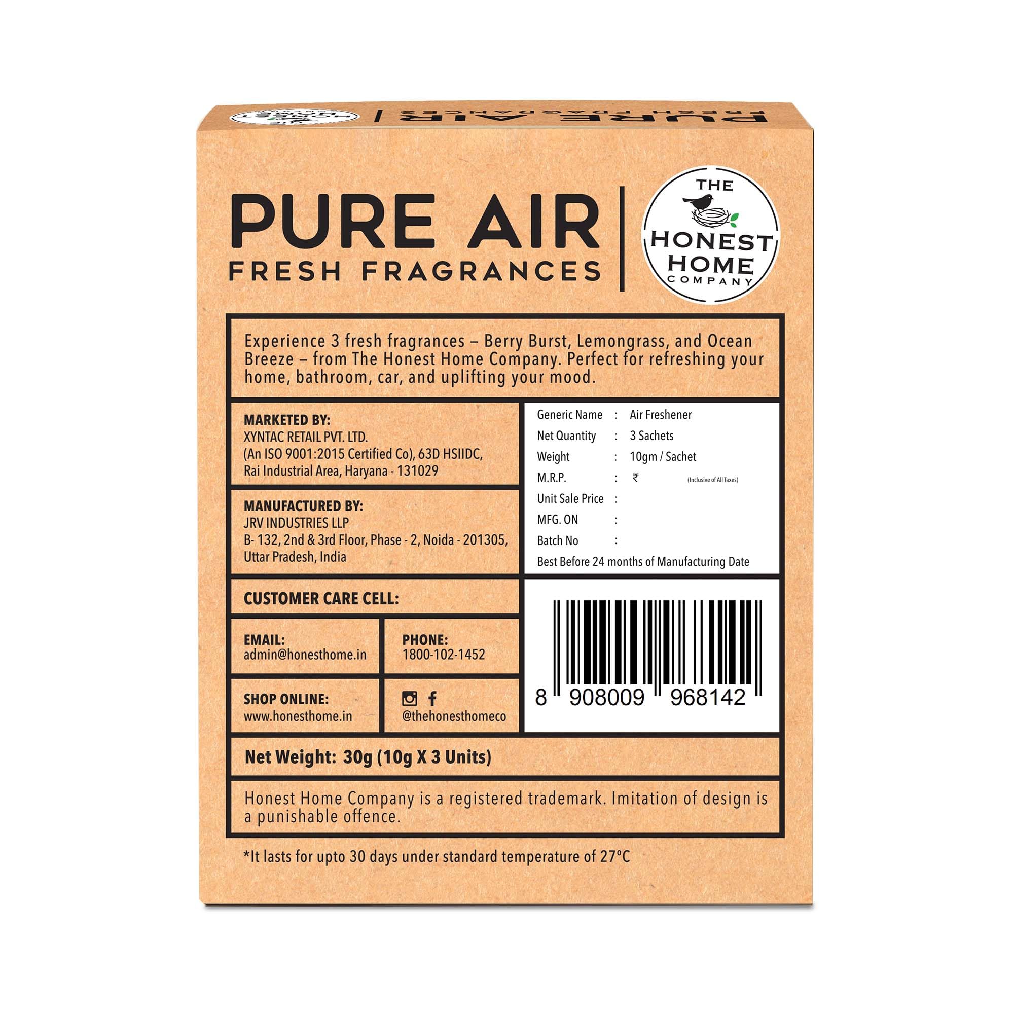 Honest Home Air Freshener Combo Pack of 2 | 3 Sachets/Box | Long Lasting Room Freshener for Home, Bathroom and Office | Gel-Based Odour Control with Assorted Fragrances (AIR-P3) - Image 9 thumbnail