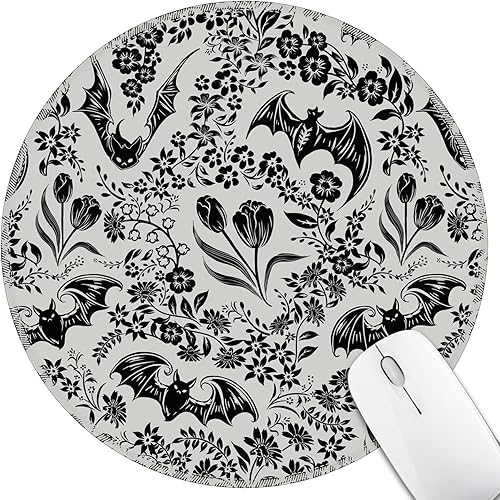 Miniatura 29 de Alfombrilla de ratón negra con gato para escritorio, alfombrilla pequeña y linda con noche estrellada, base de goma antideslizante, alfombrillas