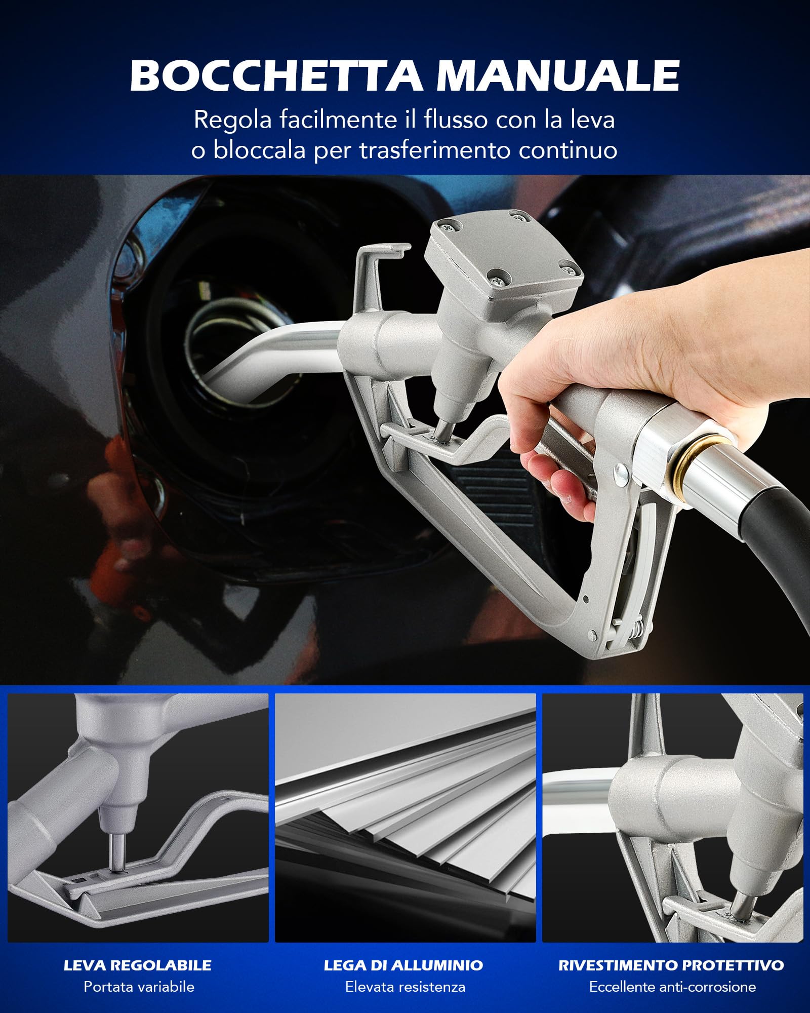 Orion Motor Tech 12V Pompa Gasolio 175W Pompa Elettrica Travaso Gasolio Pompa di Trasferimento Diesel con Ugello e Tubi Flessibili per Cherosene Diesel Carburante con Valigetta di Trasporto