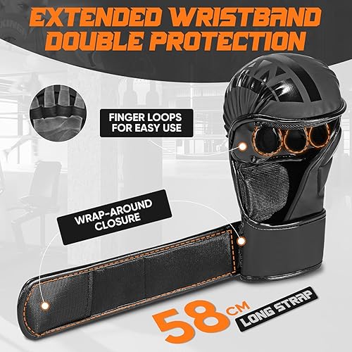 Miniatura 3 de Guantes MMA Open Palm Sparring & Grappling Mits, artes marciales para hombres y mujeres, deportes de combate, artes marciales, artes marciales,