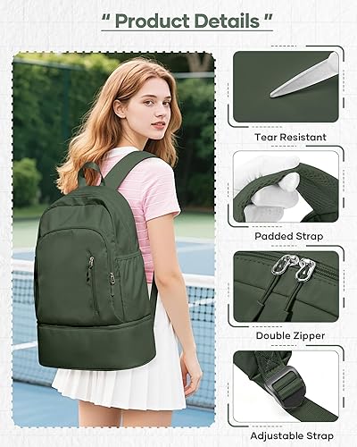 Miniatura 5 de SEAFEW Mochila de gimnasio para mujer, Verde, Grande, Mochila