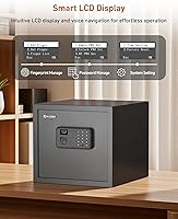 Vista 3 de Caja de seguridad inteligente BILLCONCH para múltiples pistolas - Caja fuerte con cerradura biométrica automática y pantalla LCD/guía