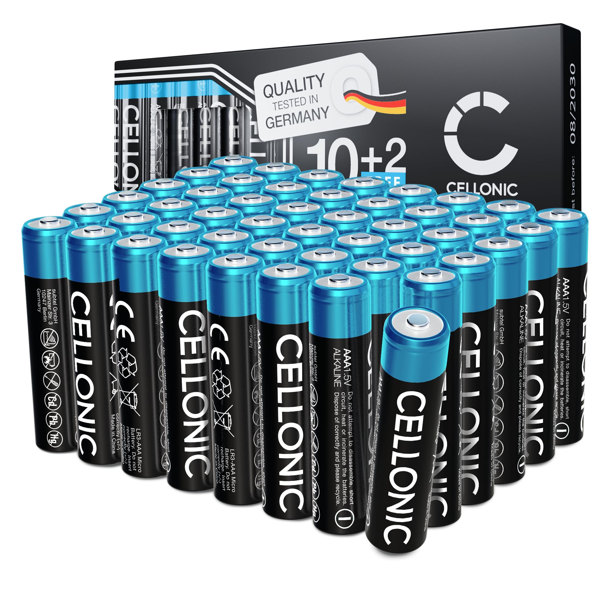 CELLONIC AAA Alcalina Batterie Pile per telecomandi, giocattoli - 48x | Non ricaricabile (1250mAh, 1.5V) per elettronica