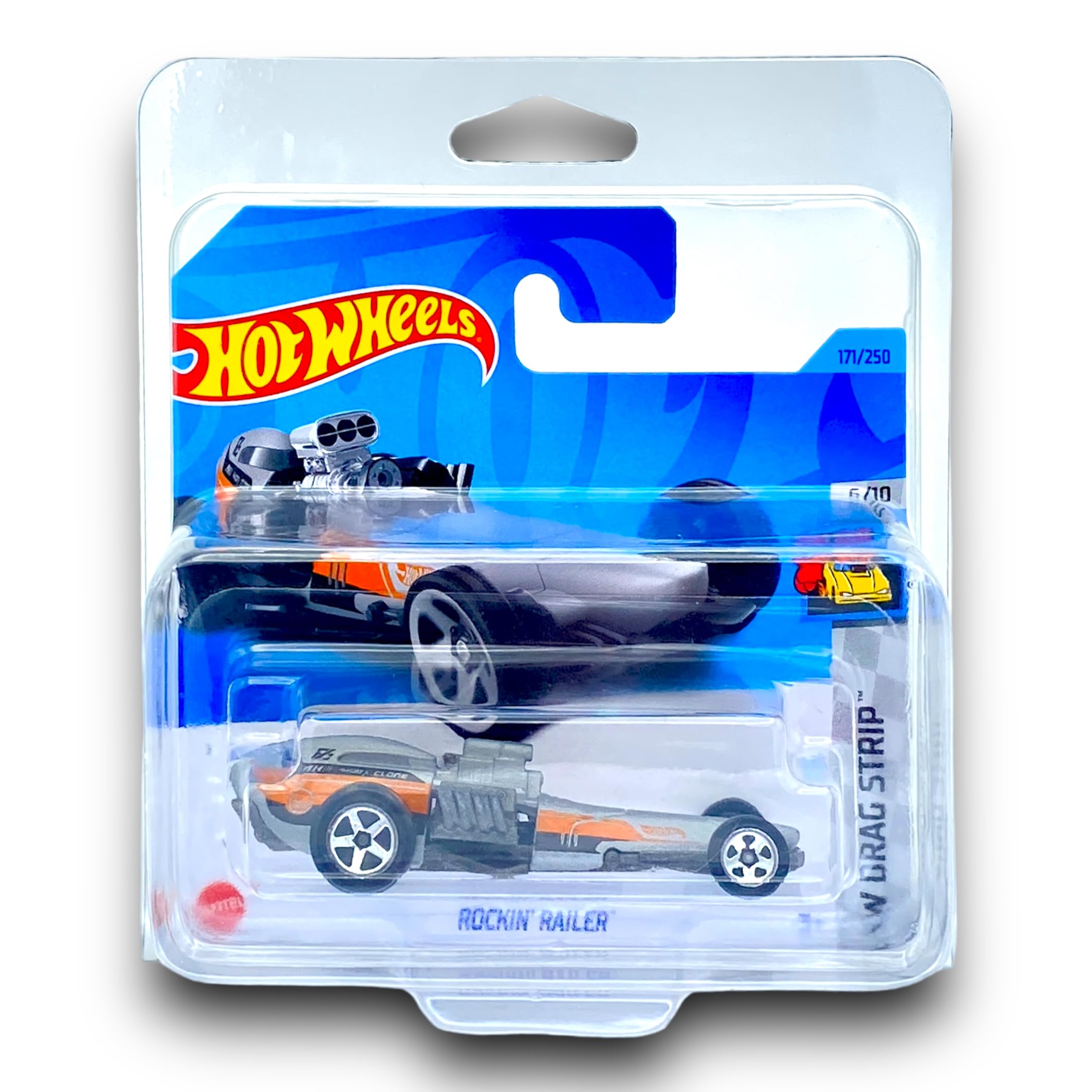 Hot Wheels Rockin' Railer (Grey) 6/10 HW Drag Strip - 2023-171/250 (Short Card) - COMES IN A KLAS CAR KEEPER PROTECTIVE COLLECTORS CASE - HKK05