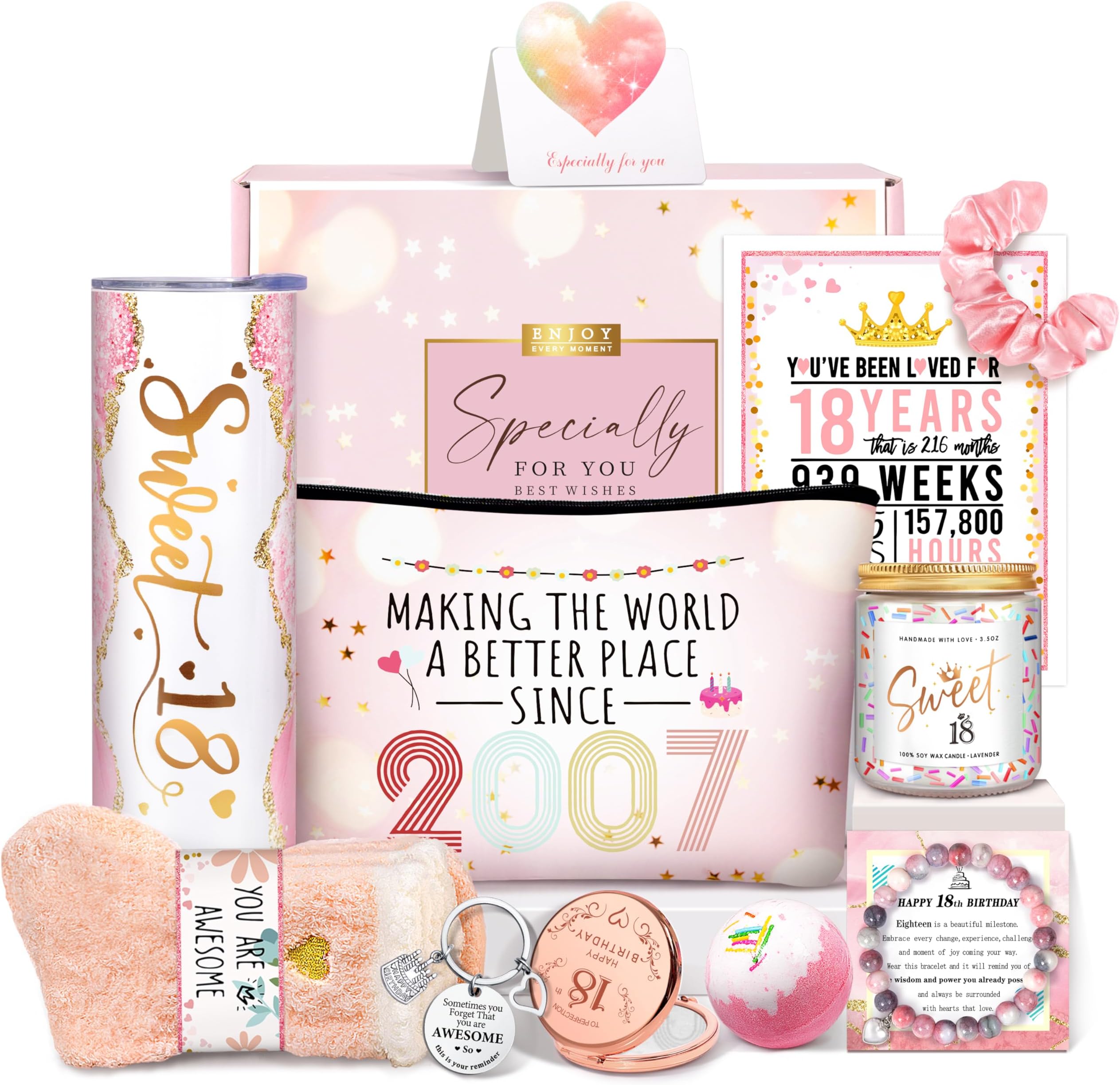 18th Birthday Gifts for Girls, 18th Birthday Gifts For Girls, 18th Birthday Decorations for Girl, 18th Best Friend First Birthday Gift For Teen Girl, Sweet 18 Birthday Gift Ideas for Her, Daughter