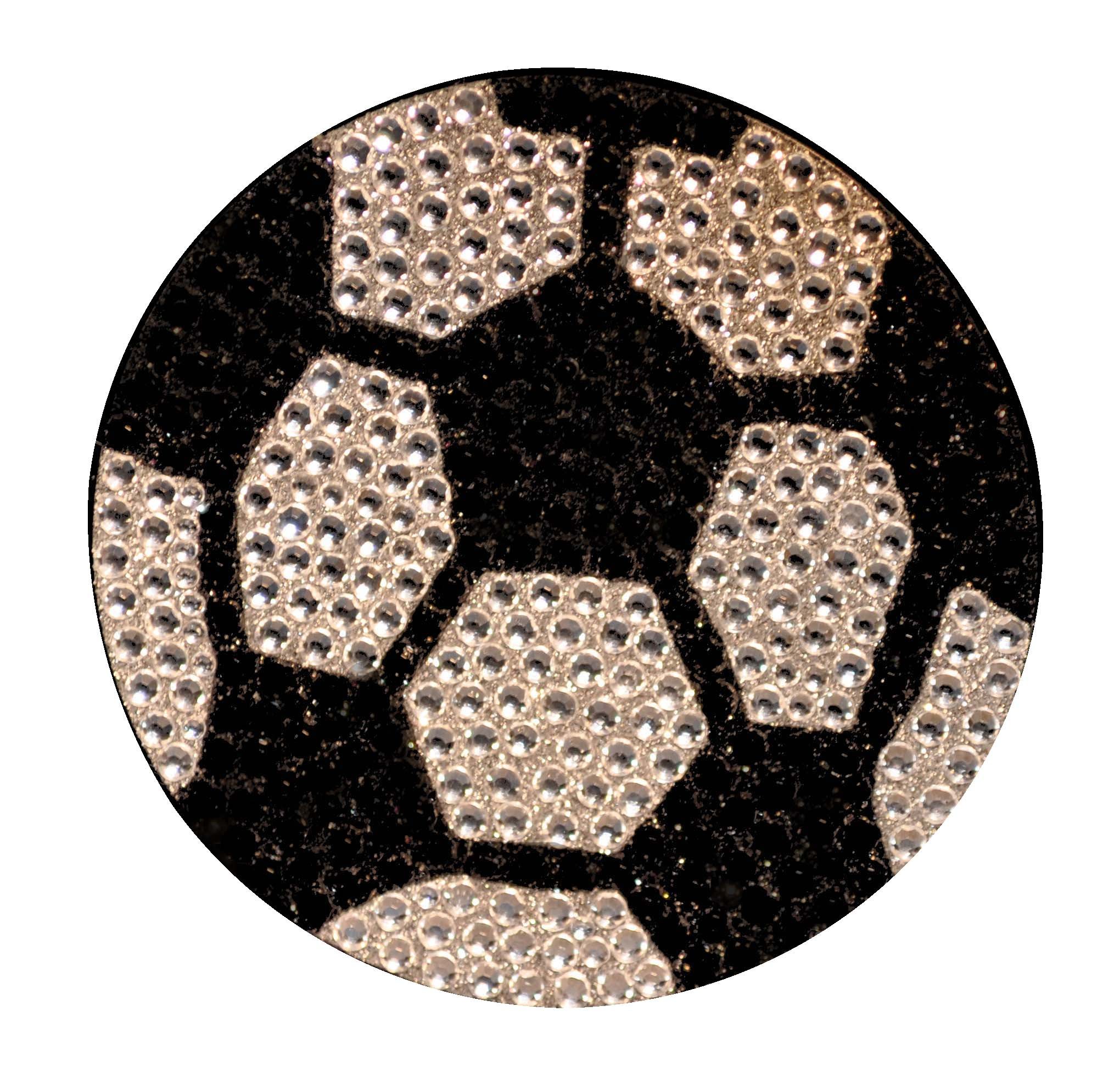Crystal Heiress Rhinestone Sticker, Soccer Ball, 3.5-Inch, Silver/Black
