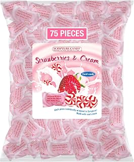 Scripture Candy, Strawberries & Cream Hard Candy 1 Pound Bag, 75 Pieces
