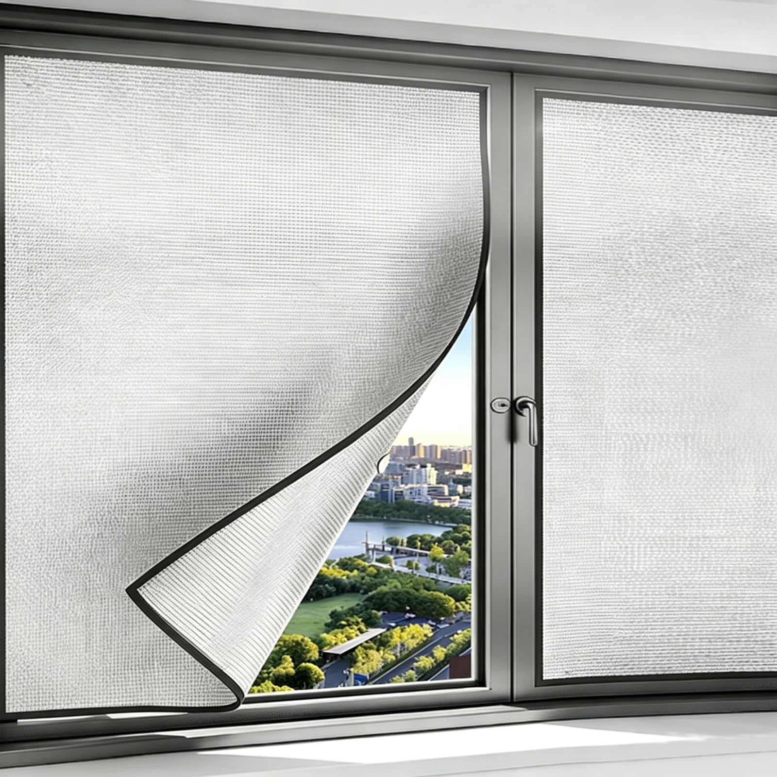 Reflective Window Film,Heat Control Privacy Window Film,Sun Protection Anti UV Window Tint,9mm Aluminum Foil Insulation Foil,Glass Tint,for Bedroom,Bathroom,Office (45x50cm)
