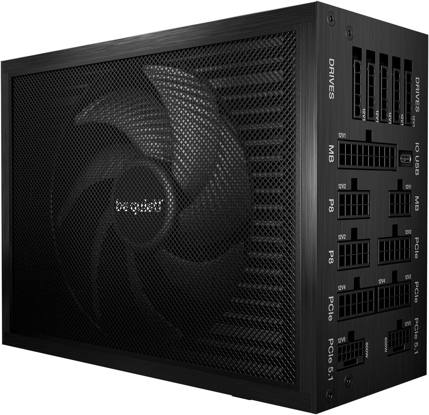 Dark Power Pro 14 IO 1600W Power Supply, 80+ Titanium, ATX 3.1 | Cybenetics Titanium, Modular PSU, Active And Semi-Passive Cooling, PCIe 5.1/5.0/4.0 GPU, 12V-2x6 Cable Included, IO Center