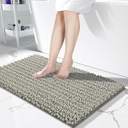 Miniatura 128 de Yimobra Alfombras de baño grandes antideslizantes lavables de 36 x 24 pulgadas, tapete de baño de chenilla ultra suave y absorbente, alfombra de