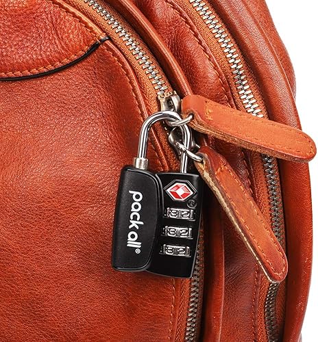 Miniatura 8 de pack all Cerradura de equipaje aprobada por la TSA, indicador de inspección, cuerpo de aleación, candados de combinación de 3 dígitos, cerradura de