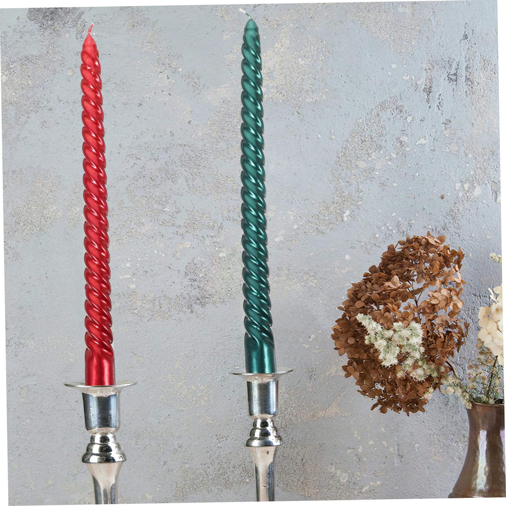 Zerodeko 12 Pezzi Candele Lunghe a Spirale in Paraffina Eleganti per Candelabri, Base Stabile, a Lume di Candela e Riunioni