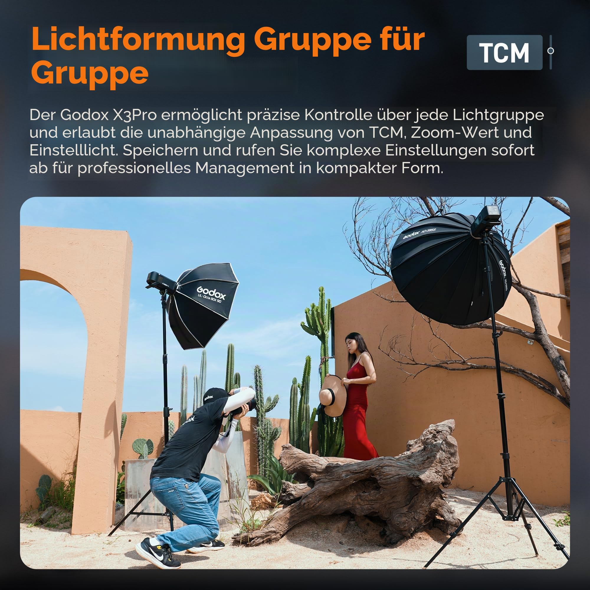 Godox X3Pro Blitzauslöser, kabellos, TTL, 2,4 GHz, mit HSS-Display, TCM (Auto-/Manuell/Mehrfach-Modi, unterstützt App-Steuerung (X3Pro S)